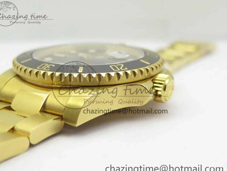 MiroTime 0111 WaterResistant Submariner 116618 LN D1F Best Edition YG Wrapped Black Dial on YG Wrapped Bracelet A 2588